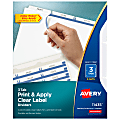 Avery® Customizable Index Maker® Dividers For 3 Ring Binder, Easy Print & Apply Clear Label Strip, 3 Tab, White, Pack Of 5 Sets 1 thumbnail image