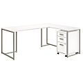 Bush Business Furniture Method 72"W L-Shaped Corner Desk With Return And Mobile File Cabinet, White, Standard Delivery