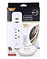 Cordinate 2 Outlet 2 USB Extension Cord with Surge Protection, 10' Braided Cord, Tan/White, 41883 1 thumbnail image
