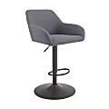 Powell Blodgett Adjustable Fabric Bar Stool, Gray/Dark Bronze 1 thumbnail image