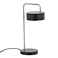 LumiSource Puck Contemporary Table Lamp, 17-3/4”H, Nickel/Black