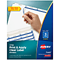 Avery® Customizable Index Maker® Dividers For 3 Ring Binder, Easy Print & Apply Clear Label Strip, 3 Tab, White, Box Of 25 Sets 1 thumbnail image