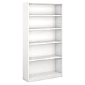 Bush Furniture Universal 5 Shelf Bookcase, Pure White, Standard Delivery