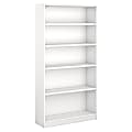 Bush Business Furniture Universal 72"H 5-Shelf Bookcase, Pure White, Standard Delivery