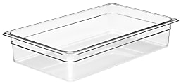 Cambro Camwear GN 1/1 Size 4" Food Pans, 4”H x 12-3/4”W x 20-7/8”D, Clear, Set Of 6 Pans