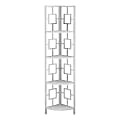 Monarch Specialties Astrid 62"H 4-Shelf Corner Bookcase, White