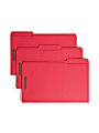 Smead® Color Reinforced Tab Fastener Folders, Legal Size, 1/3 Cut, Red, Pack Of 50 1 thumbnail image