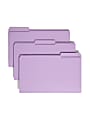 Smead® Color File Folders, With Reinforced Tabs, Legal Size, 1/3 Cut, Lavender, Box Of 100