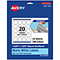 Avery® Print-To-The-Edge TrueBlock® Labels With Sure Feed®, 94110-TWMP25, Square Scalloped, 1-5/8" x 1-5/8", Matte White, Pack Of 500 1 thumbnail image