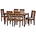 Baxton Studio Cherese 7-Piece Dining Set, Gray/Walnut Brown 1 thumbnail image