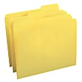 Smead® Color File Folders, With Reinforced Tabs, Legal Size, 1/3 Cut, Yellow, Box Of 100