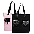 Day-Timer® Pink Ribbon Reversible Pink And Black Tote, 15" x 13" x 6"