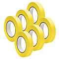 DSS Distributing Premium-Grade Masking Tape, 3" Core, 1" x 55 Yd., Yellow, Pack Of 6 1 thumbnail image