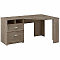 Bush Furniture Wheaton 60"W Reversible Corner Desk With Storage, Driftwood Gray, Standard Delivery