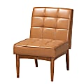 Baxton Studio Sanford Dining Chair, Tan/Walnut Brown