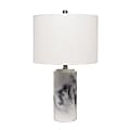 Lalia Home Marbleized Table Lamp, 24-1/4"H, White Shade/Marble Base