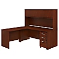 Bush Business Furniture Studio C 72"W x 30"D L-Shaped Desk With Hutch, Mobile File Cabinet And 42"W Return, Hansen Cherry, Standard Delivery