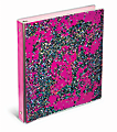 Office Depot® Brand Floating Glitter 3-Ring Binder, 1" Round Rings, Pink