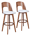 Zuo Modern® Anton Barstools, Light Gray/Walnut, Pack Of 2 Stools 1 thumbnail image