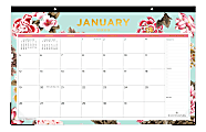 Day Designer For Blue Sky™ Desk Pad, 17" x 11", Grand Bloom, January To December 2020, 116873