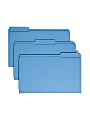 Smead® Color File Folders, With Reinforced Tabs, Legal Size, 1/3 Cut, Blue, Box Of 100 1 thumbnail image