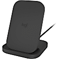 Logitech POWERED 10W Wireless Charging Stand (Graphite) - 120 V AC, 230 V AC Input - 19 V DC Output 1 thumbnail image
