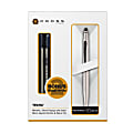 Cross® Tech2 Ballpoint Stylus Pen, Medium Point, 0.7 mm, Chrome Barrel, Black Ink
