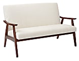 Ave Six Work Smart™ Davis Loveseat, Linen/Medium Espresso 1 thumbnail image