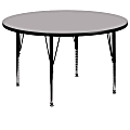 Flash Furniture 60" Round Thermal Laminate Activity Table With Short Height-Adjustable Legs, Gray