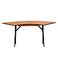 Flash Furniture Serpentine Folding Banquet Table, 30-1/4"H x 24"W x 48"D, Natural/Black 1 thumbnail image