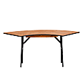 Flash Furniture Serpentine Folding Banquet Table, 30-1/4"H x 24"W x 48"D, Natural/Black