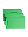 Smead® Color Reinforced Tab Fastener Folders, Legal Size, 1/3 Cut, Green, Pack Of 50 1 thumbnail image