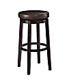 Linon Alice Backless Faux Leather Swivel Bar Stool, Brown