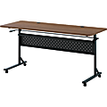 Lorell® Shift 2.0 Flip & Nesting Mobile Table, 29-1/2”H x 60”W x 24”D, Walnut/Black