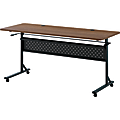 Lorell® Shift 2.0 Flip & Nesting Mobile Table, 29-1/2”H x 60”W x 24”D, Walnut/Black 1 thumbnail image