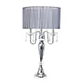 Elegant Designs Trendy Romantic Table Lamp, 31"H, Gray Shade/Chrome Base