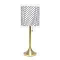 Simple Designs Tapered Table Lamp, 21"H, White & Black Shade/Gold Base