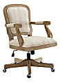Linon Gail Fabric Mid-Back Home Office Chair, Natural Stripe/Antique Brown