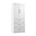 Bestar Pur 36"W Wardrobe With 3 Drawers, White 1 thumbnail image