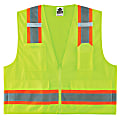 Ergodyne GloWear Safety Vest, 2-Tone Surveyors, Type-R Class 2, 4X/5X, Lime, 8248Z