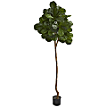 Nearly Natural Fiddle Leaf Fig 7' Artificial Tree With Pot, Green/Black 1 thumbnail image