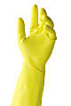 Tronex Extra-Strength Flock-Lined Latex Multipurpose Gloves, Large, Yellow, Pack Of 24 Gloves