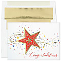 Custom Embellished Congratulations Cards With Foil-Lined Envelopes, 7-7/8" x 5-5/8", Stellar Achievement, Box Of 25 Cards