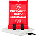 Prepared Hero Reusable Emergency Fire Blankets, 8” x 1-3/4” x 12”, Red, Set Of 36 Blankets 1 thumbnail image