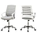 Monarch Specialties Ergonomic Mid-Back Office Chair, Gray/White 1 thumbnail image
