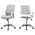 Monarch Specialties Ergonomic Mid-Back Office Chair, Gray/White