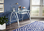 Realspace Vista 48 W Glass Computer Desk Silver Office Depot