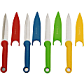 Starfrit Paring Knives Set with Covers (4) - 4/Set - Paring Knife - 4 x Paring Knife - Cutting, Paring - Dishwasher Safe - Green, Red, Yellow, Blue