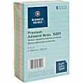 Business Source Ruled Adhesive Notes - 4" x 6" - 100 Sheets - Square - Ruled - Pastel, 5/Pack