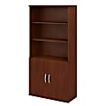 Bush Business Furniture Studio C 73"H 5-Shelf Bookcase With Doors, Hansen Cherry, Standard Delivery 1 thumbnail image